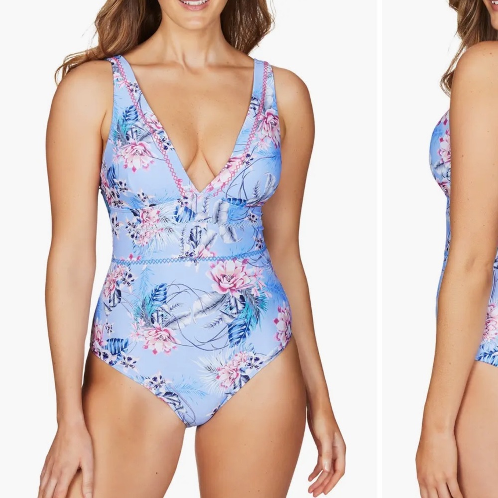 Spliced One-Piece Swimsuit